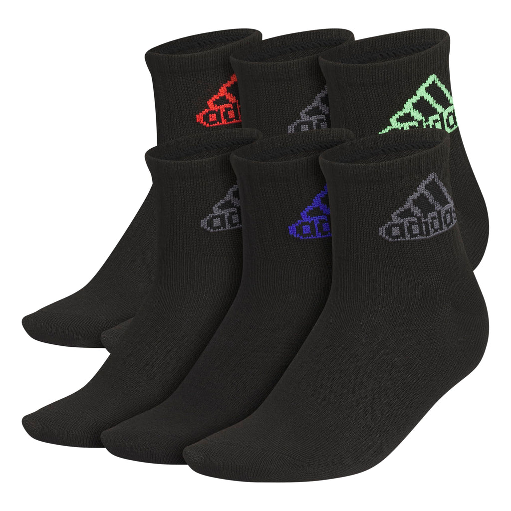 adidas Unisex Kids Quarter Ankle Socks for Boys and Girls Youth (6-Pack) Superlite Breathable and Lightweight