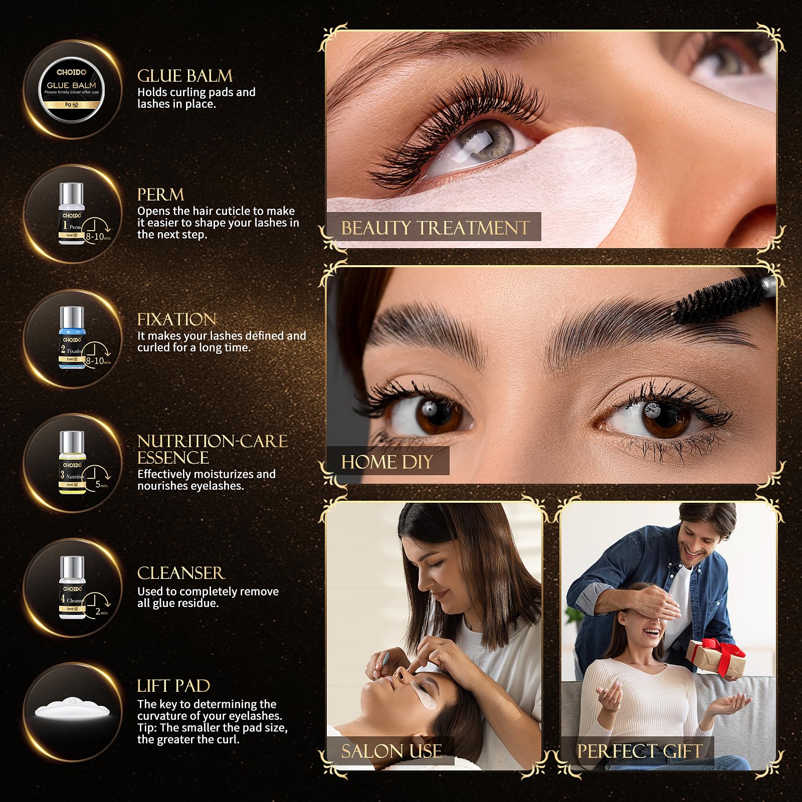 Lash Lift Kit - Eyebrow Lamination Kit, Eyelash Perm Kit, Professional Eyelash Curling Lash Extension & Eyebrow Lift 2 in 1 Kit, Eyelash Lift Kit Easy to Use at Home Diy & Salon, Lasts For 6-8 Weeks