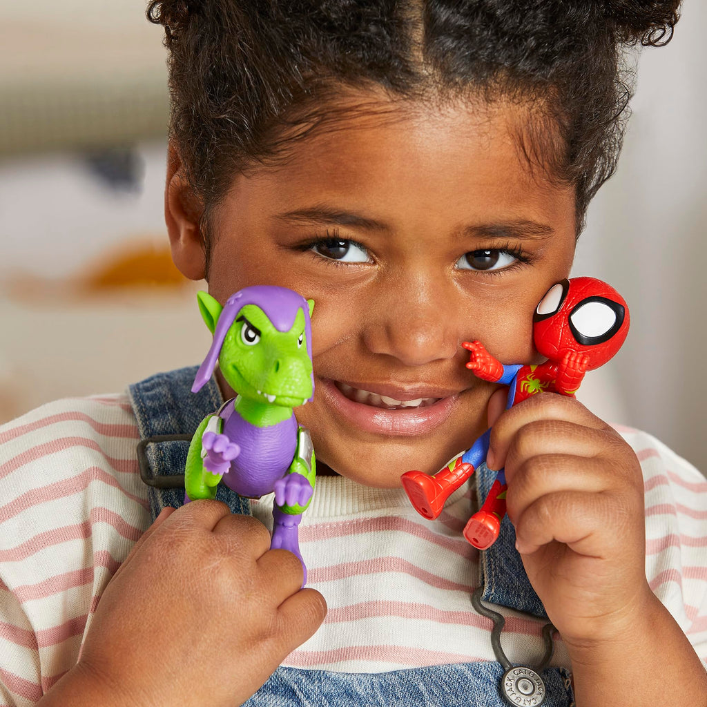 Marvel Spidey and His Amazing Friends Dino-Webs, Spidey and Goblin Raptor Action Figures Set, Super Hero Toys for Boys and Girls Ages 3 and Up