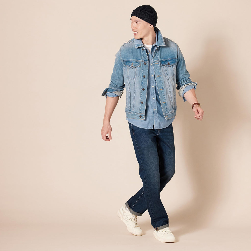 Amazon Essentials Men's Straight-Fit Stretch Jean - Discontinued Colors, Dark Wash, 34W x 29L