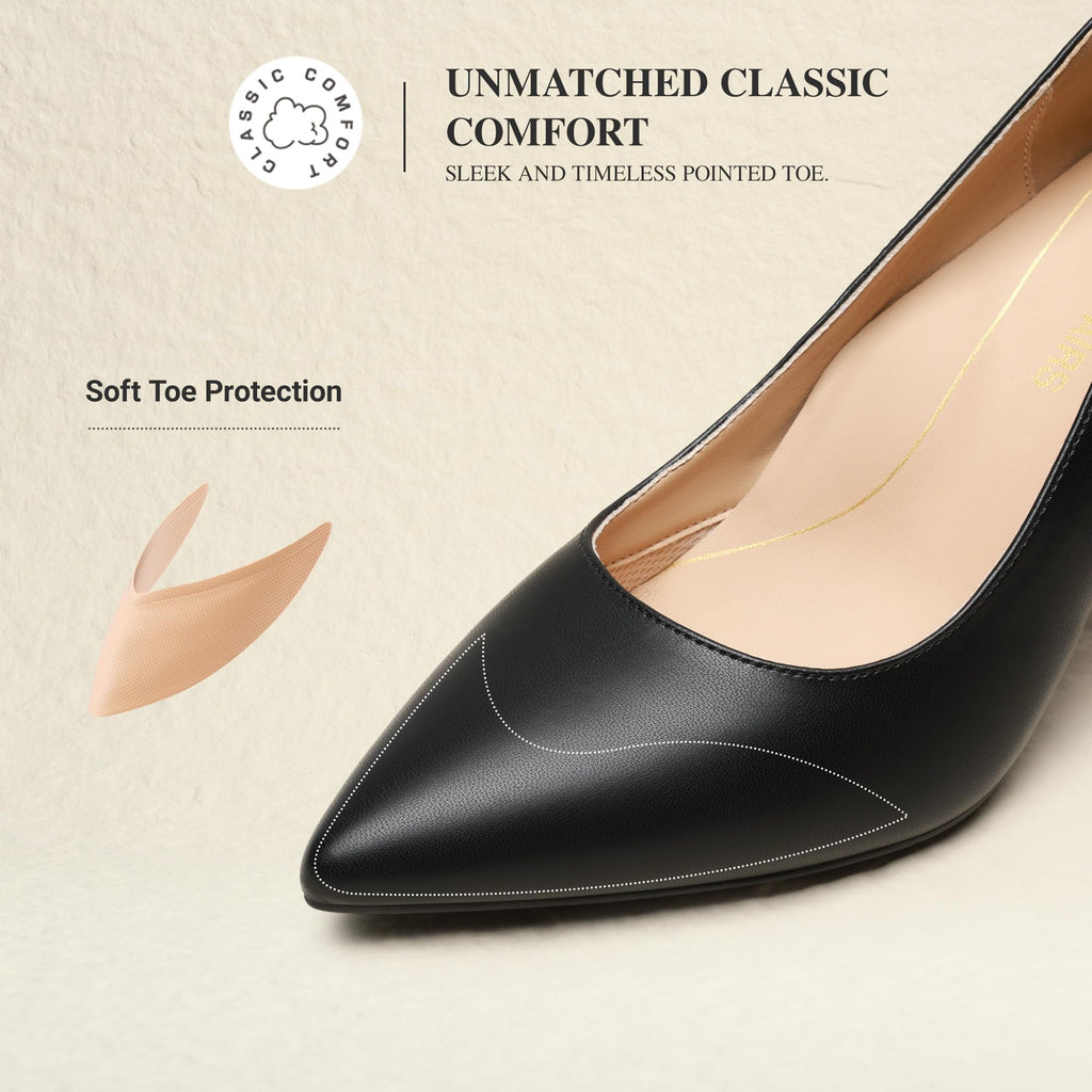 DREAM PAIRS Women's High Heels Pump Closed Pointed Toe Slip On Stiletto Dress Shoes Fashion Wedding Bridal Work Office Comfortable Pumps Shoes,Size 9,Black-Pu,SDPU25095W