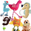 MRSOHRET 5 Pack Plush Dog Toys with Rope, Squeaky Dog Toys, Tug of War Dog Interactive Toy, Durable Dog Chew Toys for Large Dogs & Puppies
