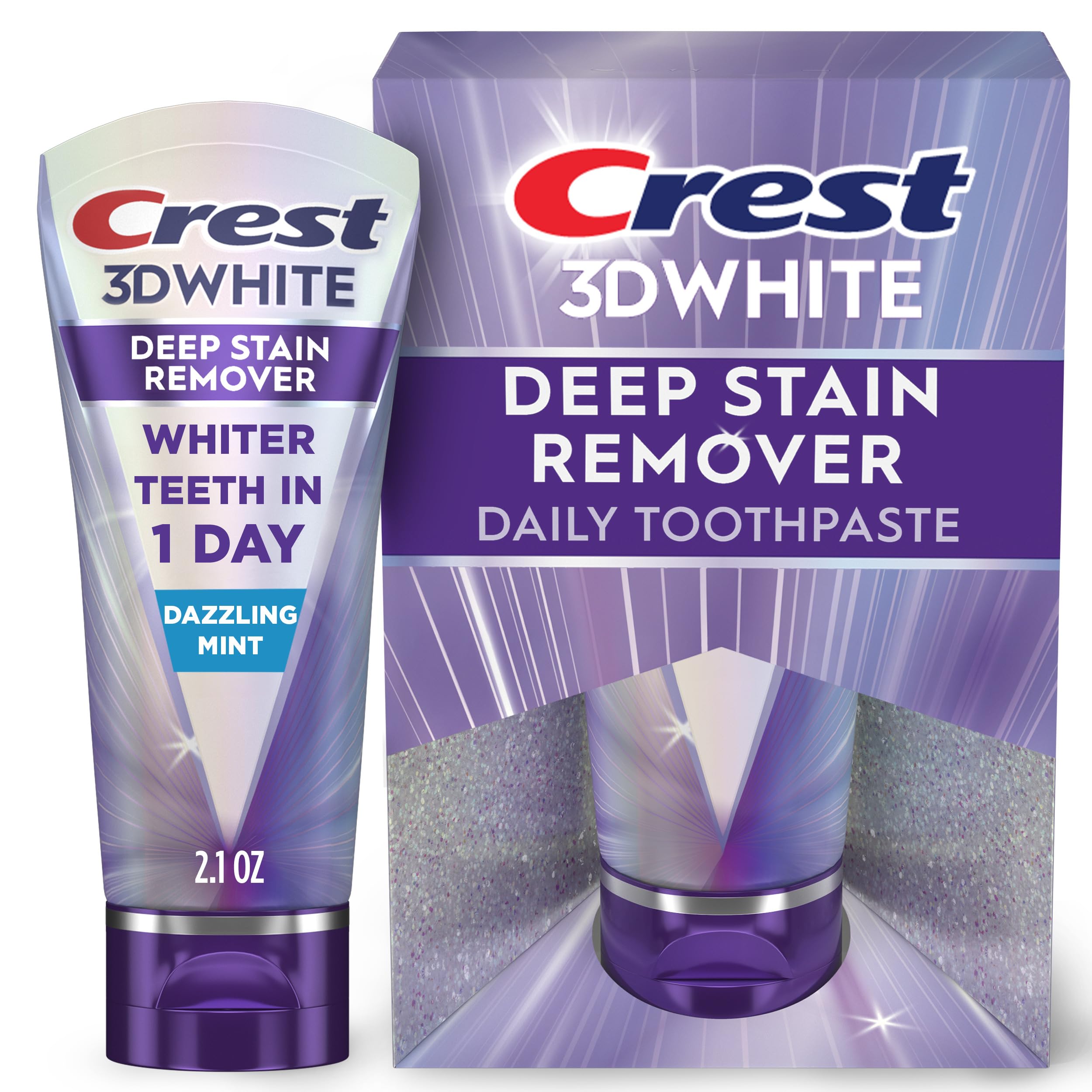 Crest 3DWhite Brilliance Deep Stain Remover Dazzling Mint Toothpaste - 2.1oz