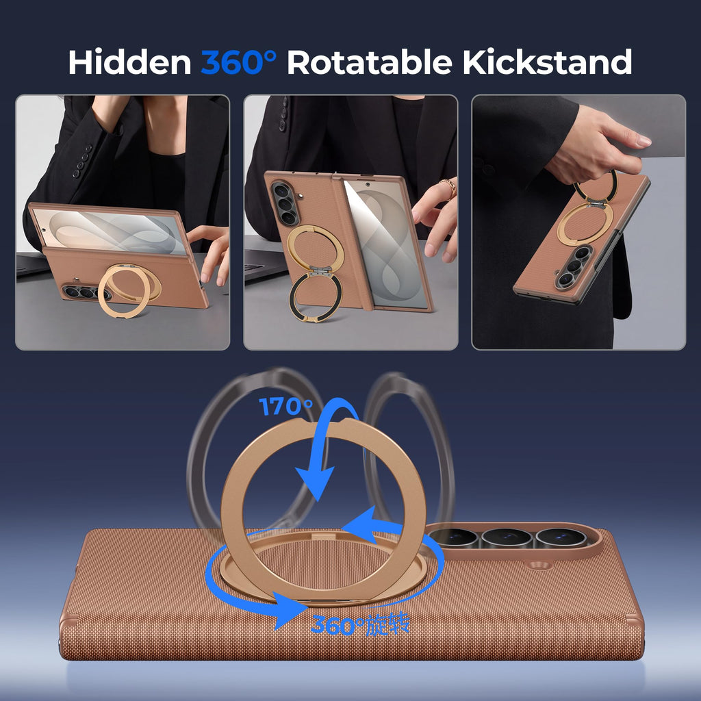 For Samsung Galaxy Z Fold 8 Ultra Case Slim Tech Woven Texture with Stand