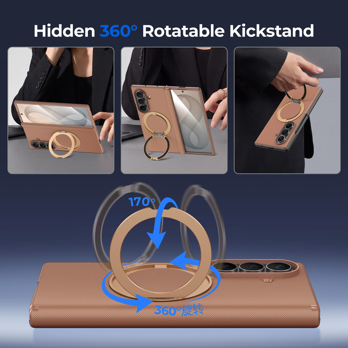 For Samsung Galaxy Z Fold 8 Ultra Case Slim Tech Woven Texture with Stand
