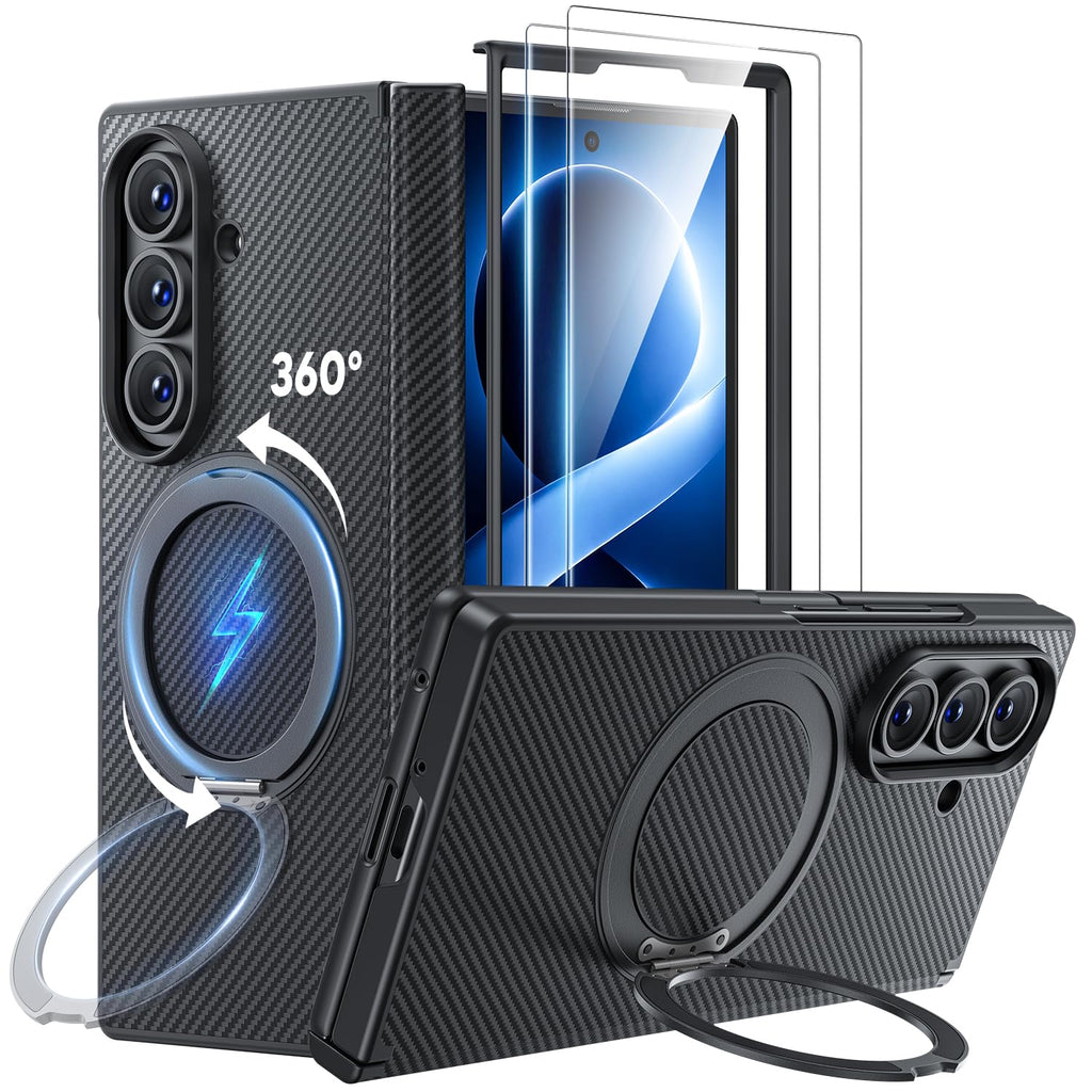 Hoerrye for Samsung Galaxy Z Fold 8 Ultra Case - Magnetic 360° Ring Stand