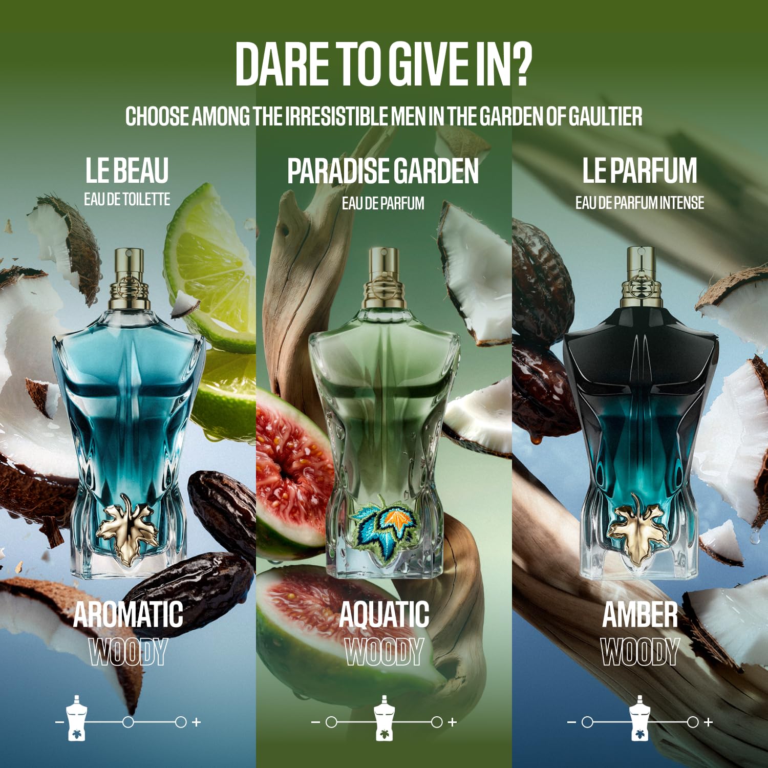 Jean Paul Gaultier Le Beau Paradise Garden Eau de Parfum for Men - Long Lasting Fresh Woody Aquatic Men's Cologne with Coconut Water, Green Fig & Sandalwood - Designer Fragrance Spray, 2.5 oz
