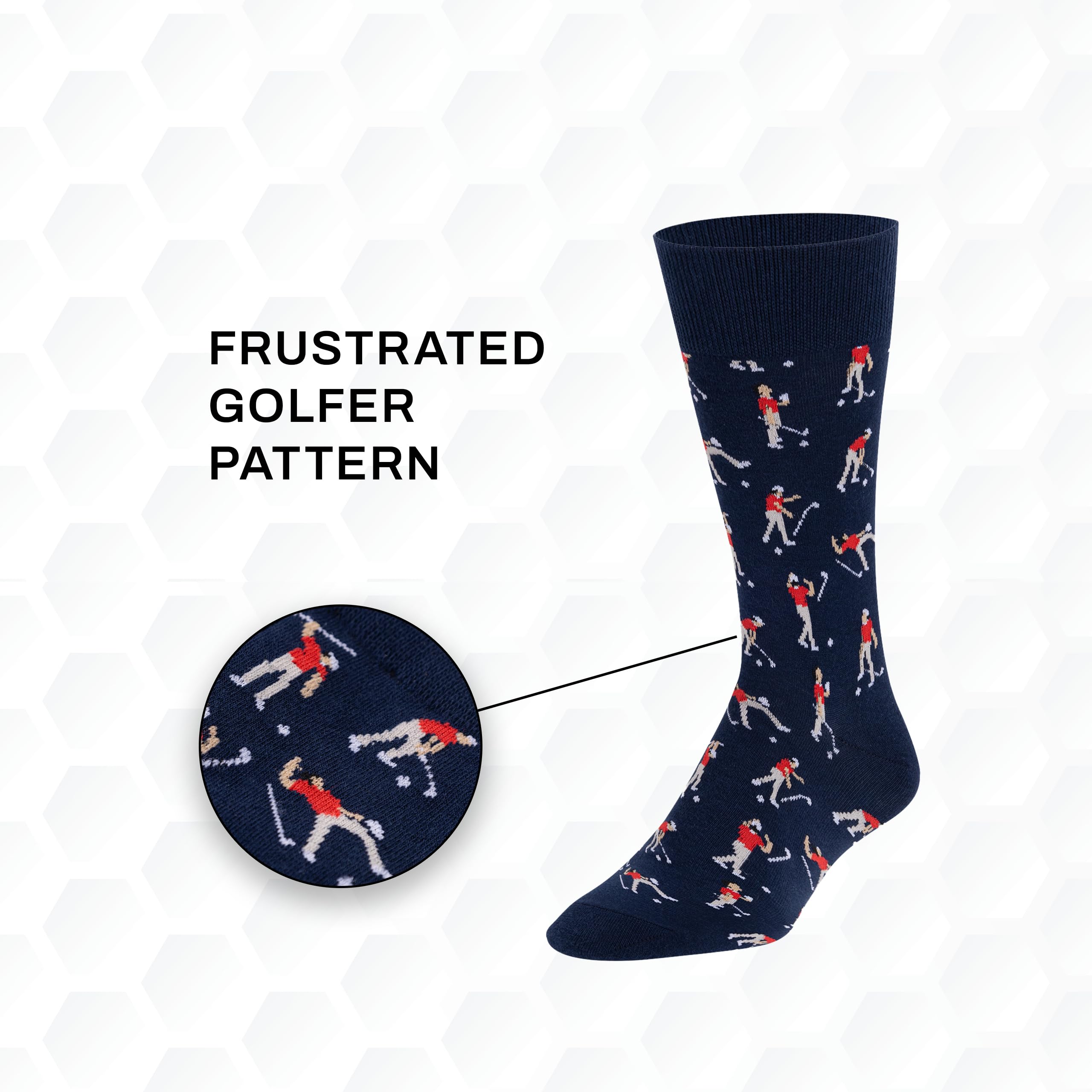 Shanker Golf Socks - Funny Angry Golfer Socks - Funny Golf Gift for Men - 1 Pair per Pack - Size 10-13