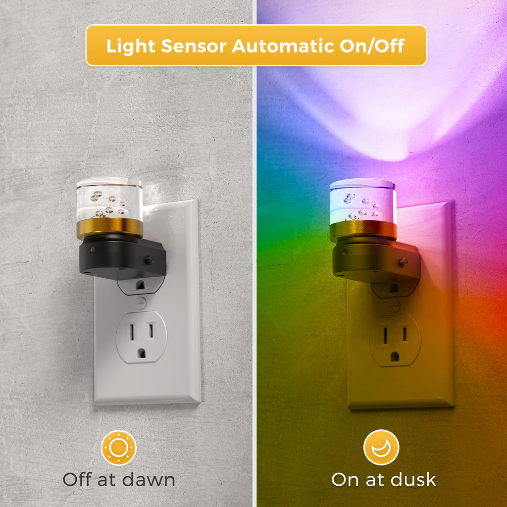 L LOHAS LED Night Light, Night Lights Plug into Wall, Color Changing Nursery Nightlight RGB with Dusk to Dawn Sensor, Nightlight Plug in Wall for Halloween, Christmas, Holiday, Hallway Bedroom Kids
