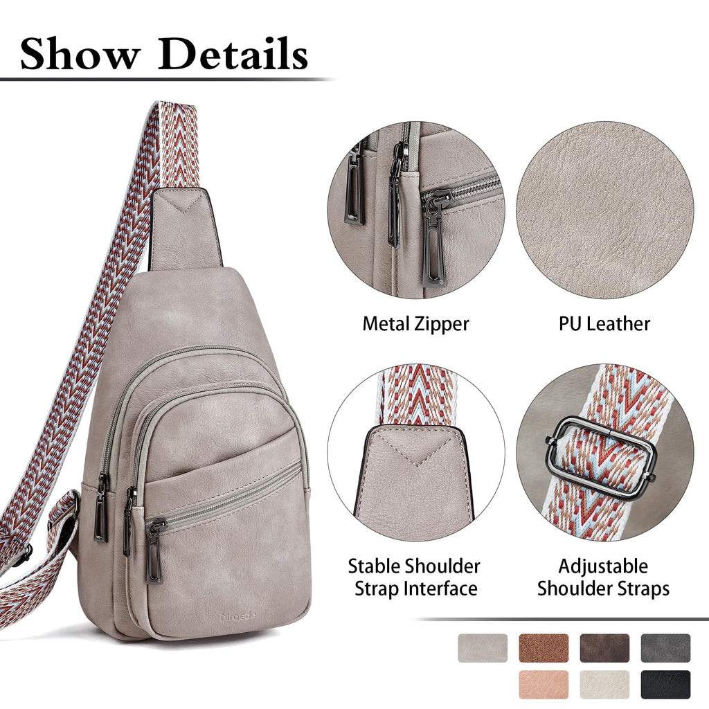 Mroede Sling Bag Crossbody Bags for Women Small Cross Body Bag Fanny Packs Chest Sling Purse for Daily Travel Leisure Sport
