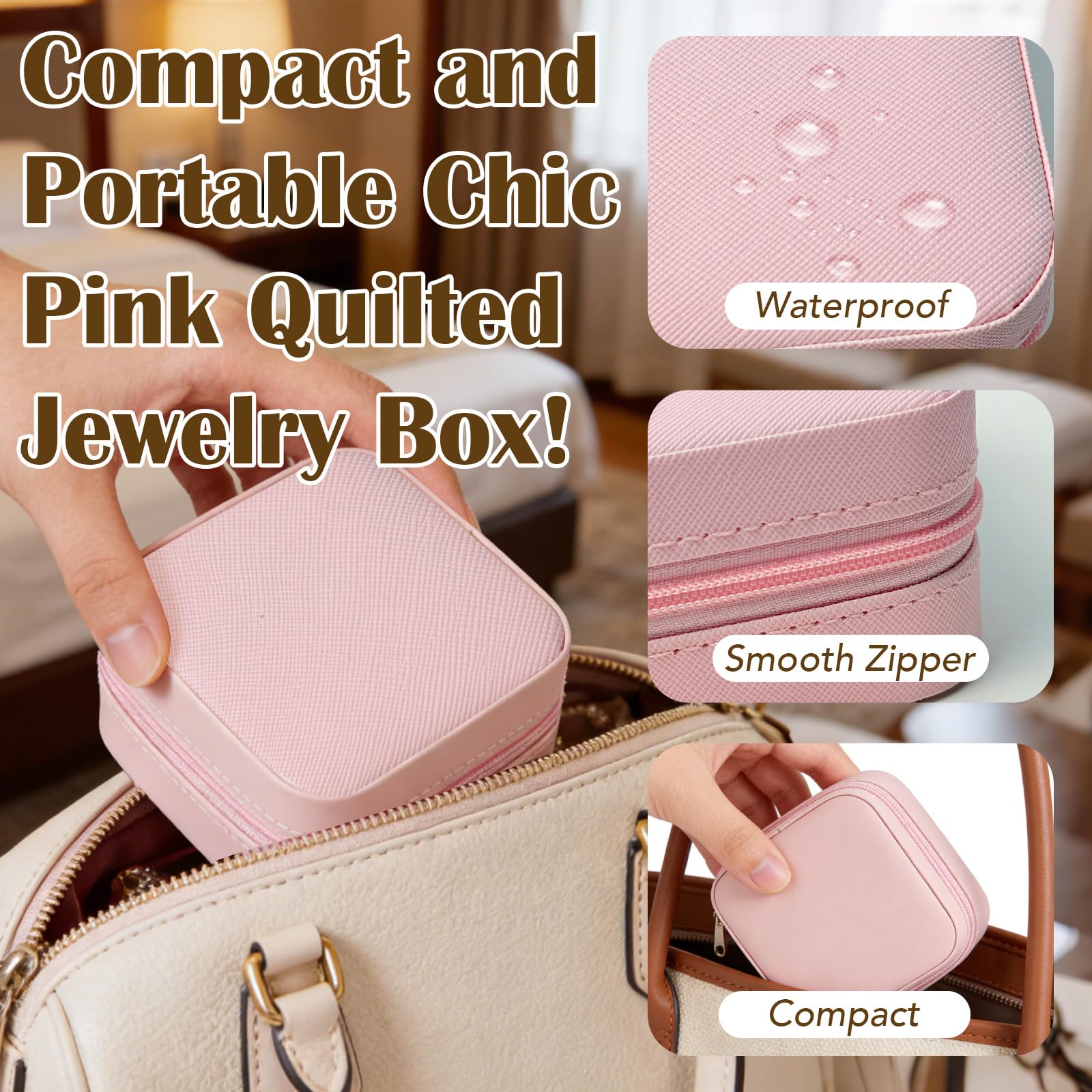 SMUOBT Jewelry Box with Jewelry Set for Women Men - Multi-Layer Organizer Storage Case with Mirror, Necklace Bracelet Hoop/Stud Earrings Rings Gift Set for Her Him, Unique Birthday Party Gift