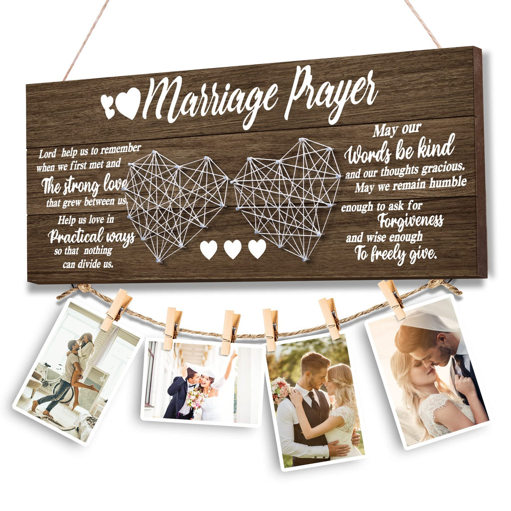 Wedding Gifts,Bachelorette & Bridal Shower Gifts for Bride and Groom Engagement Present for Wife NewlyWed Couple Marraige Prayer Photo Holder