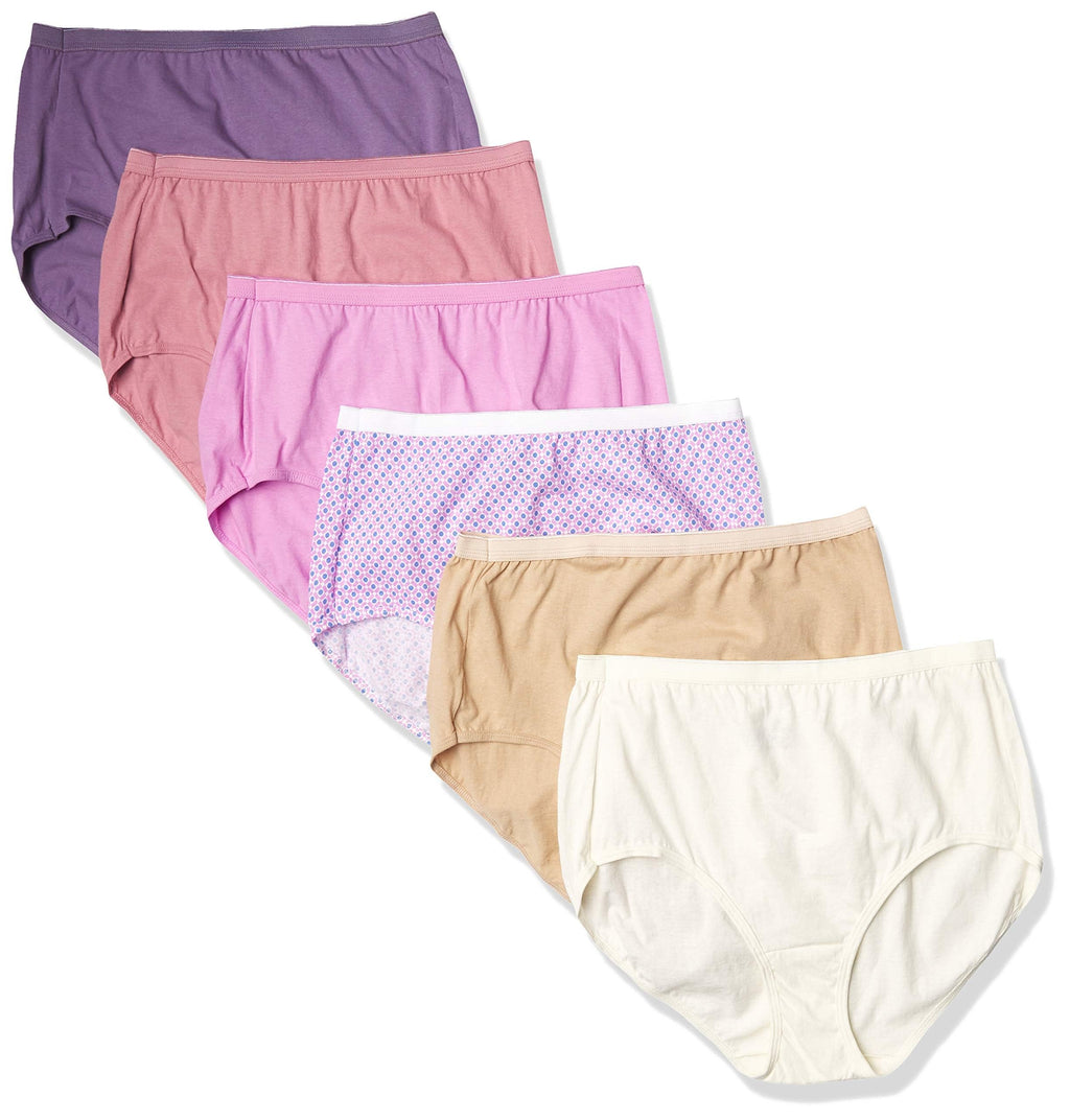JUST MY SIZE Women's Cool Comfort Cotton High Brief 6-Pack (16156C)