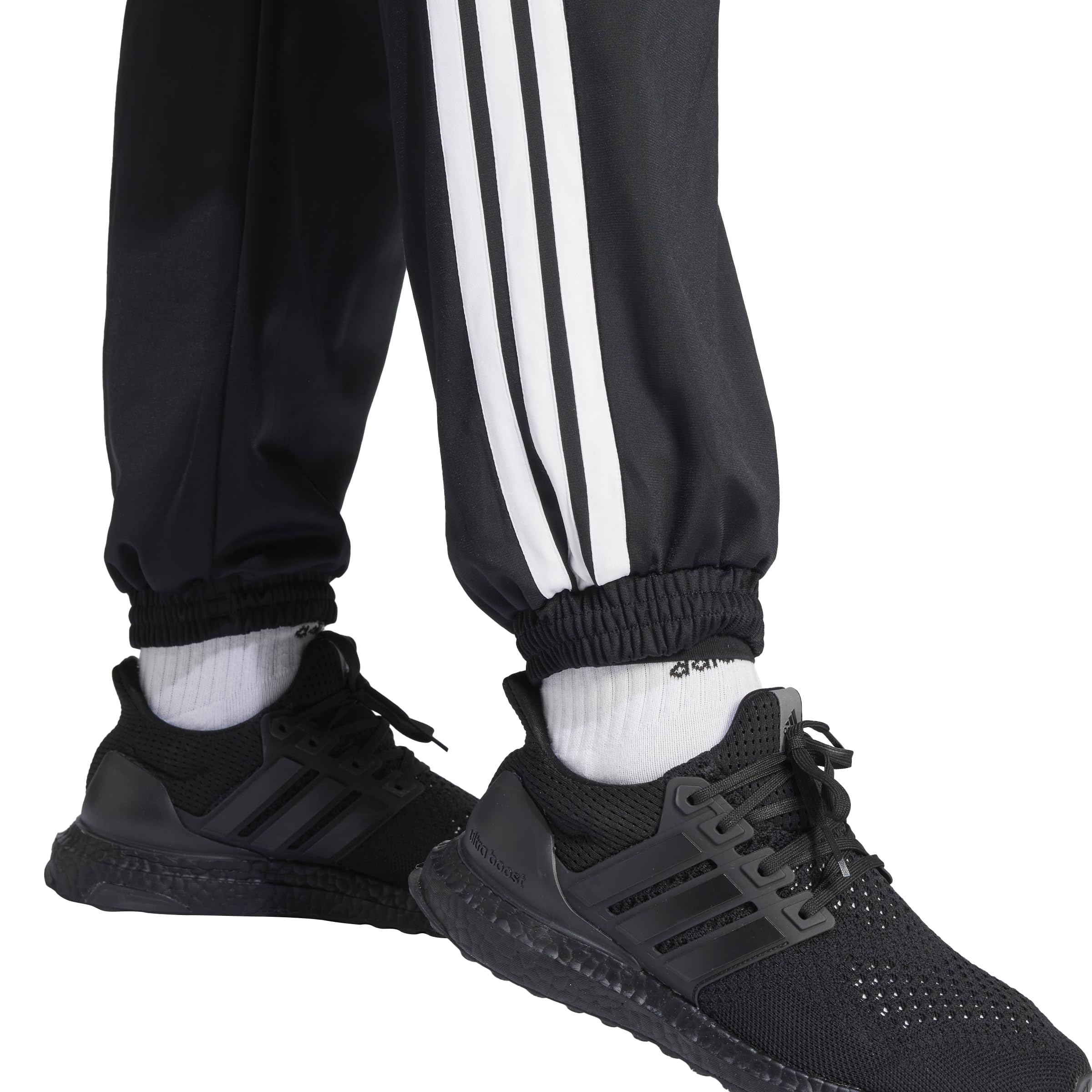 Adidas Womens Tricot 3-Stripes Track Pants, Black/White, Large