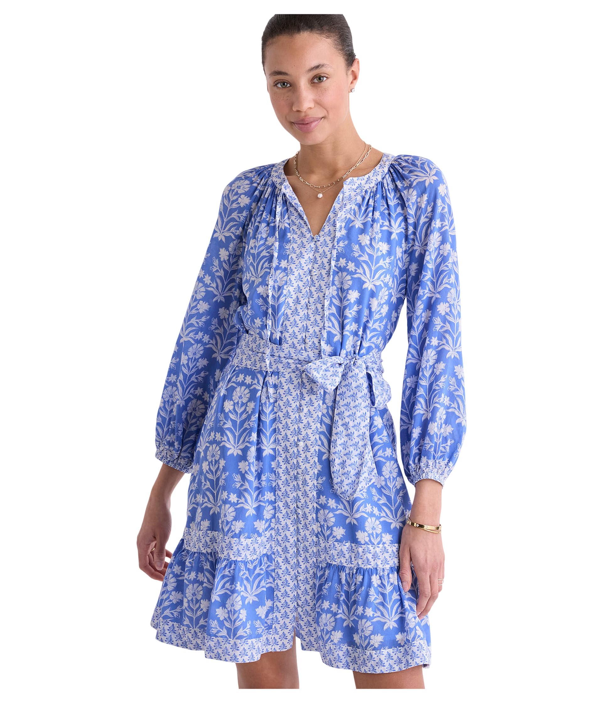 vineyard vines Lucy Mini Dress, Floral Breaker Blue, XXS