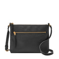 Fossil Women's Fiona Leather Large Crossbody Purse Handbag, Black (Model: ZB7267001)