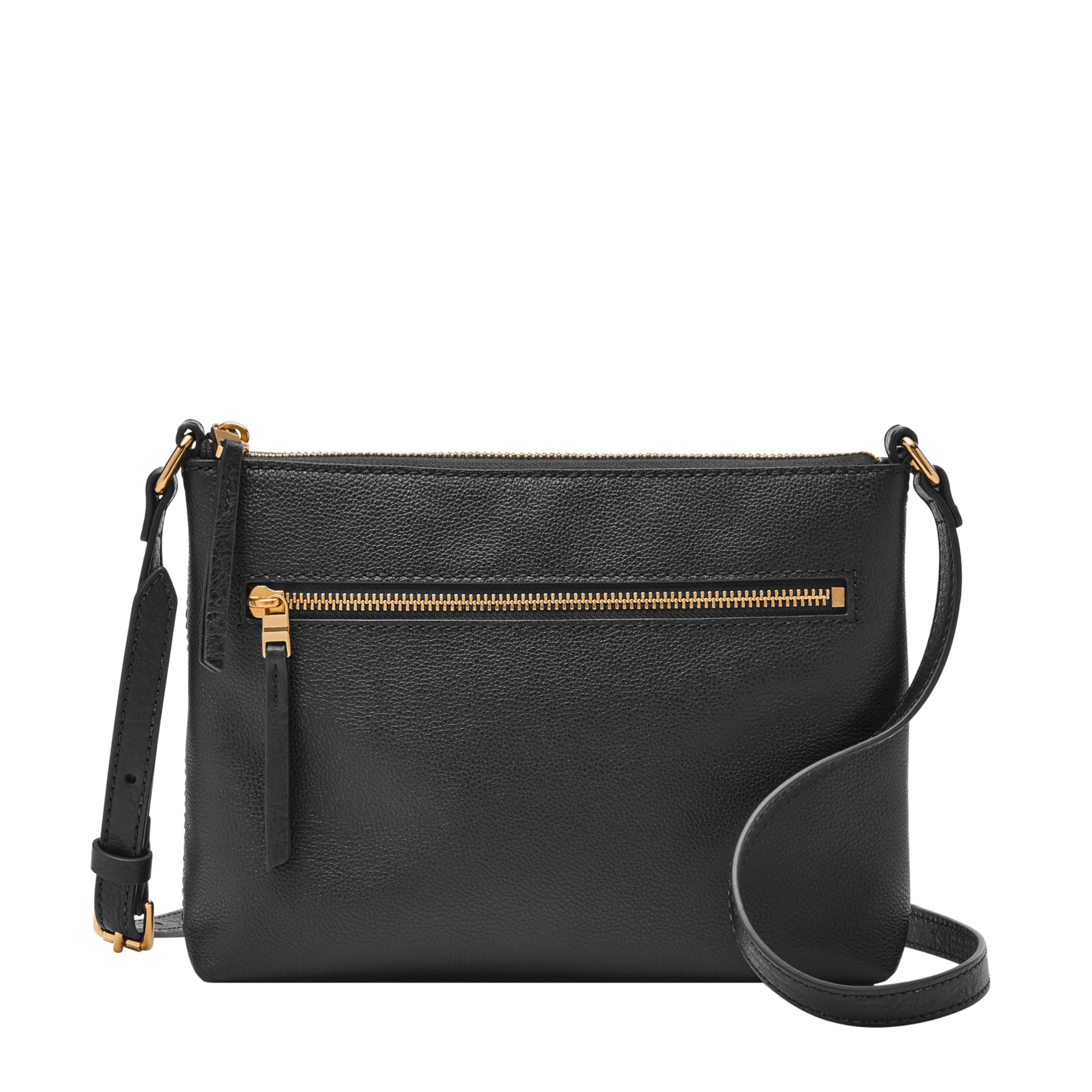 Fossil Women's Fiona Leather Large Crossbody Purse Handbag, Black (Model: ZB7267001)