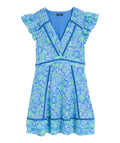vineyard vines Nora Pintuck Dress, Blue Bayley Block, S