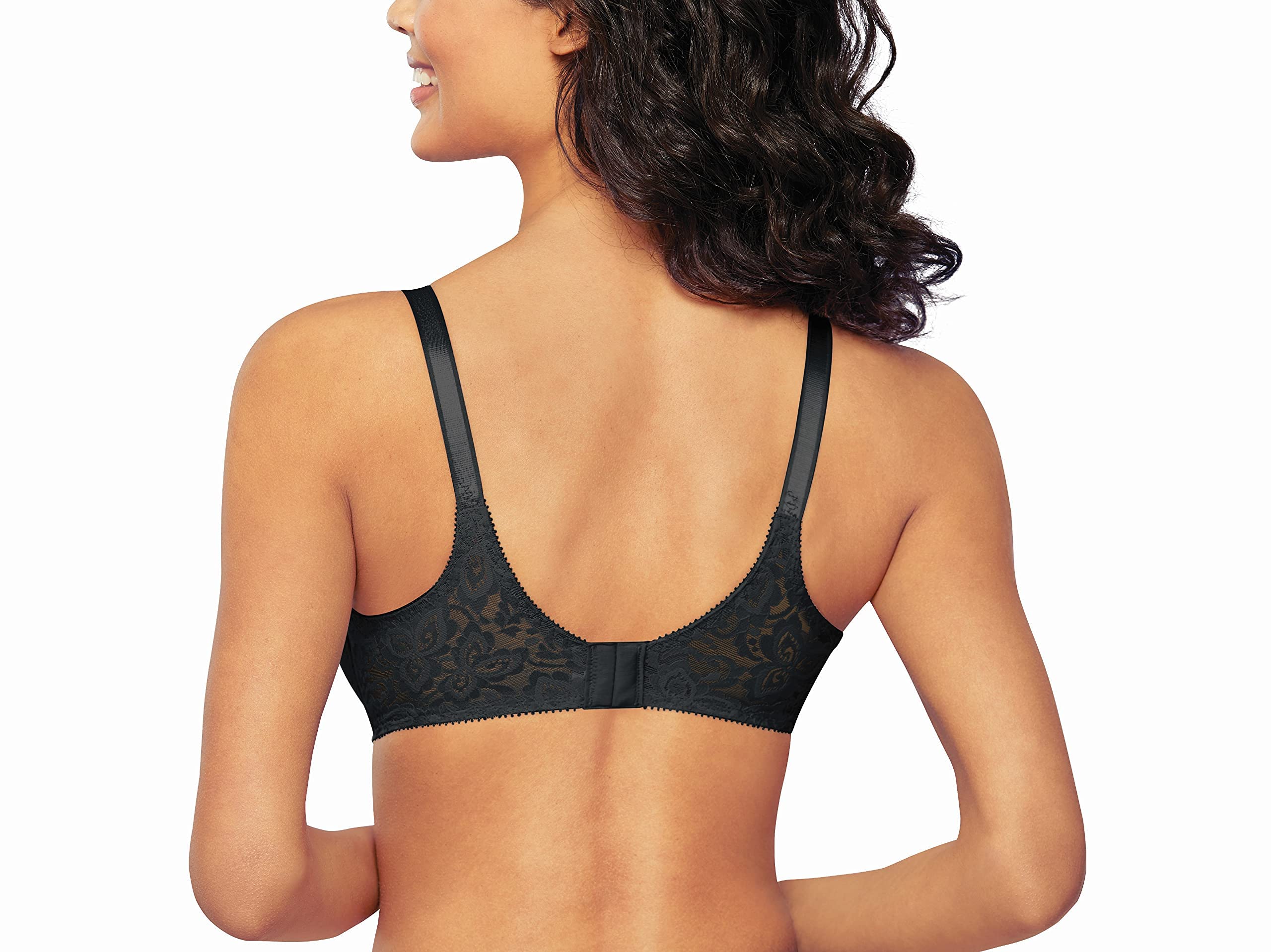Bali Women's Lace and Smooth Underwire Bra, Black, 40DD