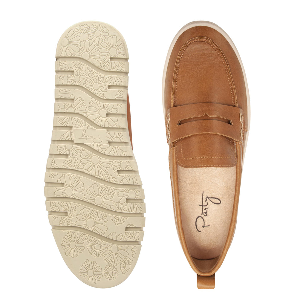 PARTY Loafers for Women, Comfortable Women's Loafers, Casual Dress and Work Slip-Ons, Camel, 9.5