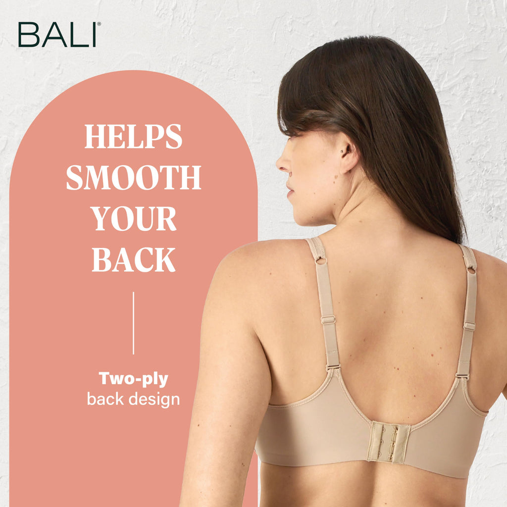 Bali Women's One Smooth U Ultra Light Illusion Neckline Underwire Bra, Nude,38C