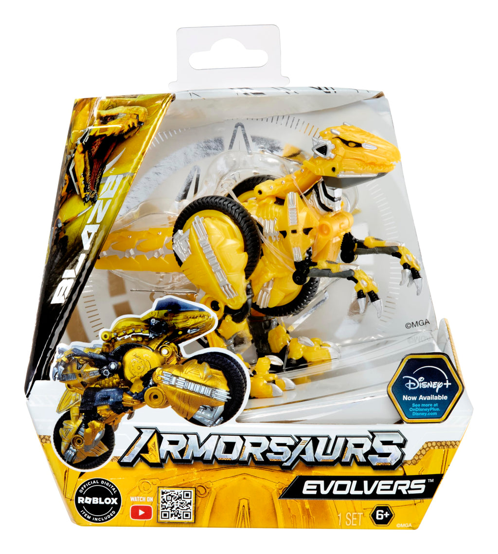 Armorsaurs Evolver Blaze Transforming Raptor to Vehicle Toy, 2-in-1 Dino Figure with Multi-Step Conversion, Kids, Boys, Girls, Ages 6+