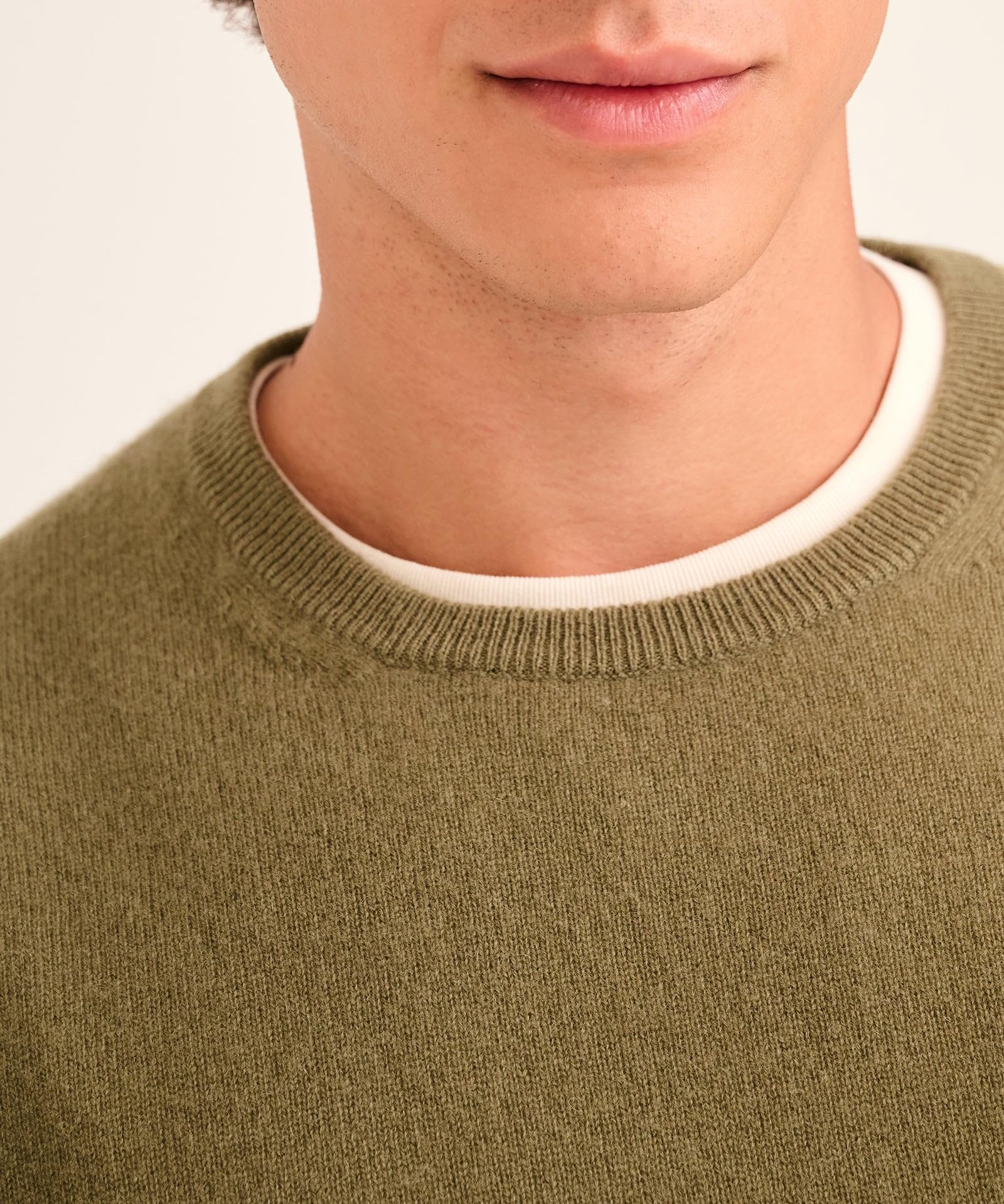 NAADAM Men's The Original Cashmere Crewneck Sweater, Army Green, XL