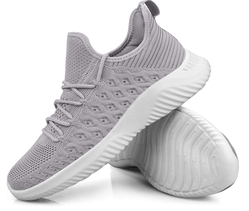 Feethit Mens Slip On Walking Shoes Lightweight Breathable Non Slip Running Shoes Comfortable Fashion Sneakers for Men Grey Size 10.5