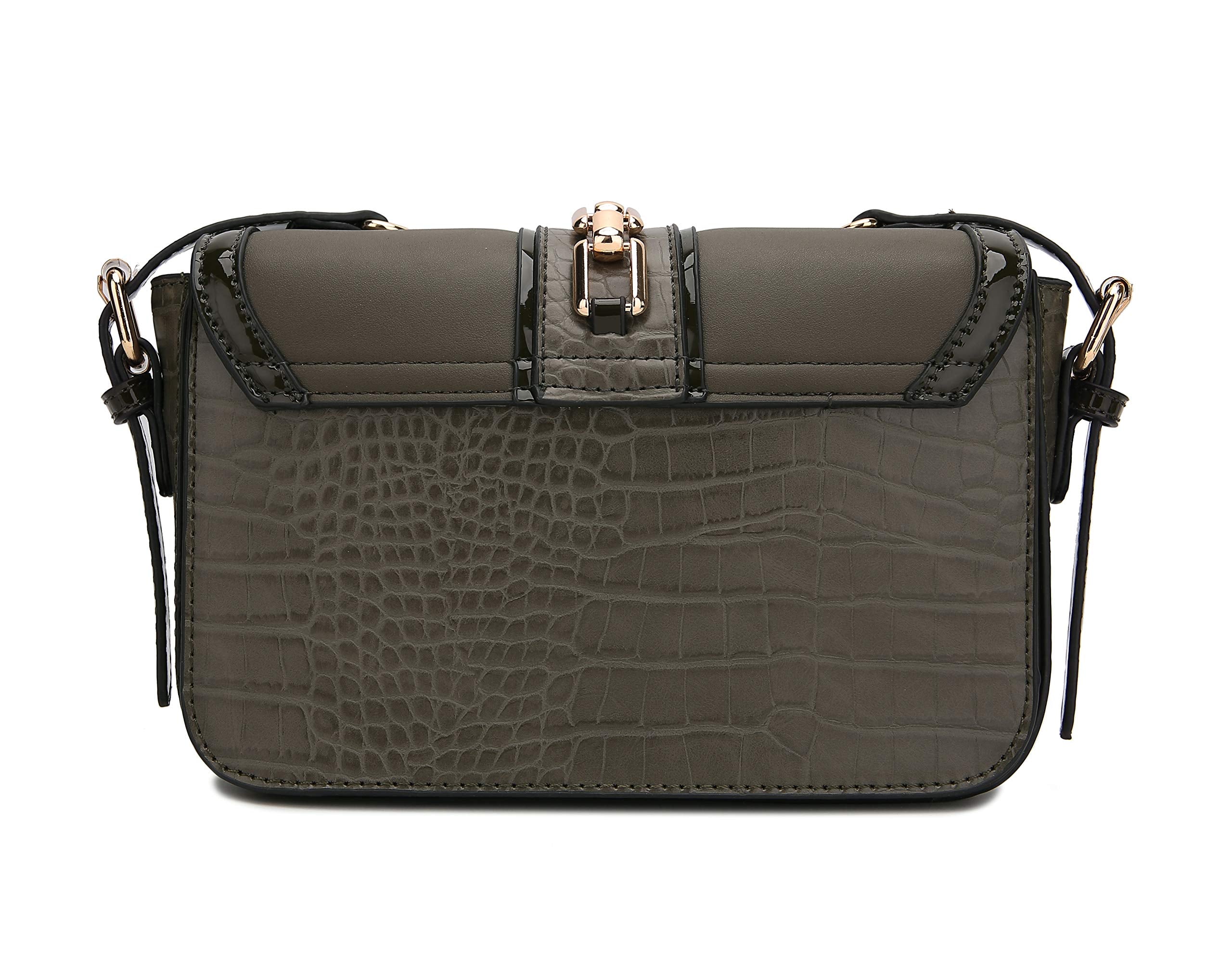 MKF Crossbody Bag for Women – PU Leather Lady Pocketbook Handbag – Side Messenger Purse, Shoulder Chain Strap Black
