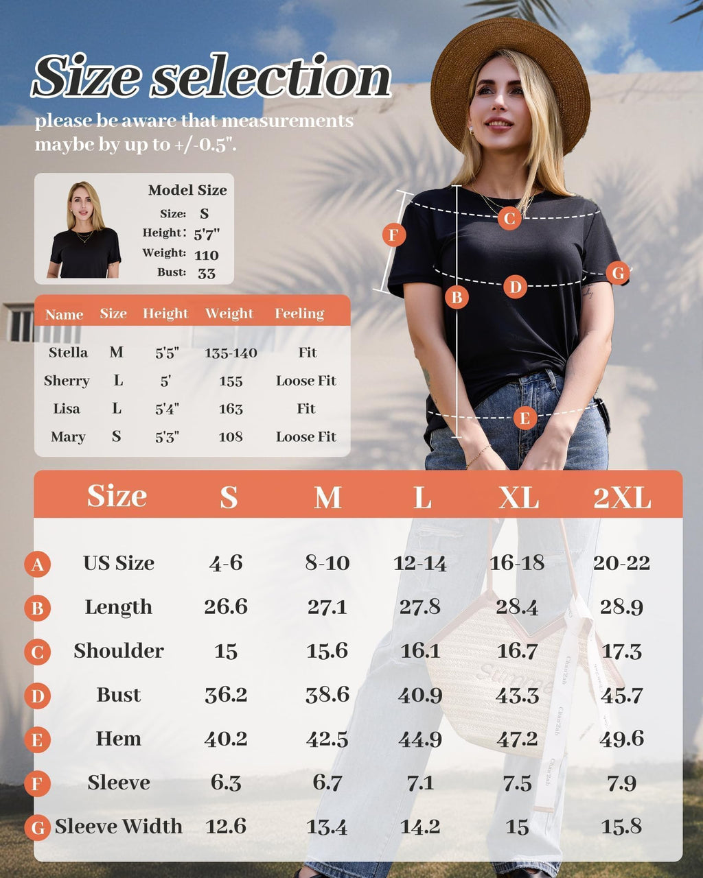GAYHAY Black T Shirts for Women - Short Sleeve Spring Summer Tops Soft Basic Tees Beach Vacation Clothes for Casual 2026