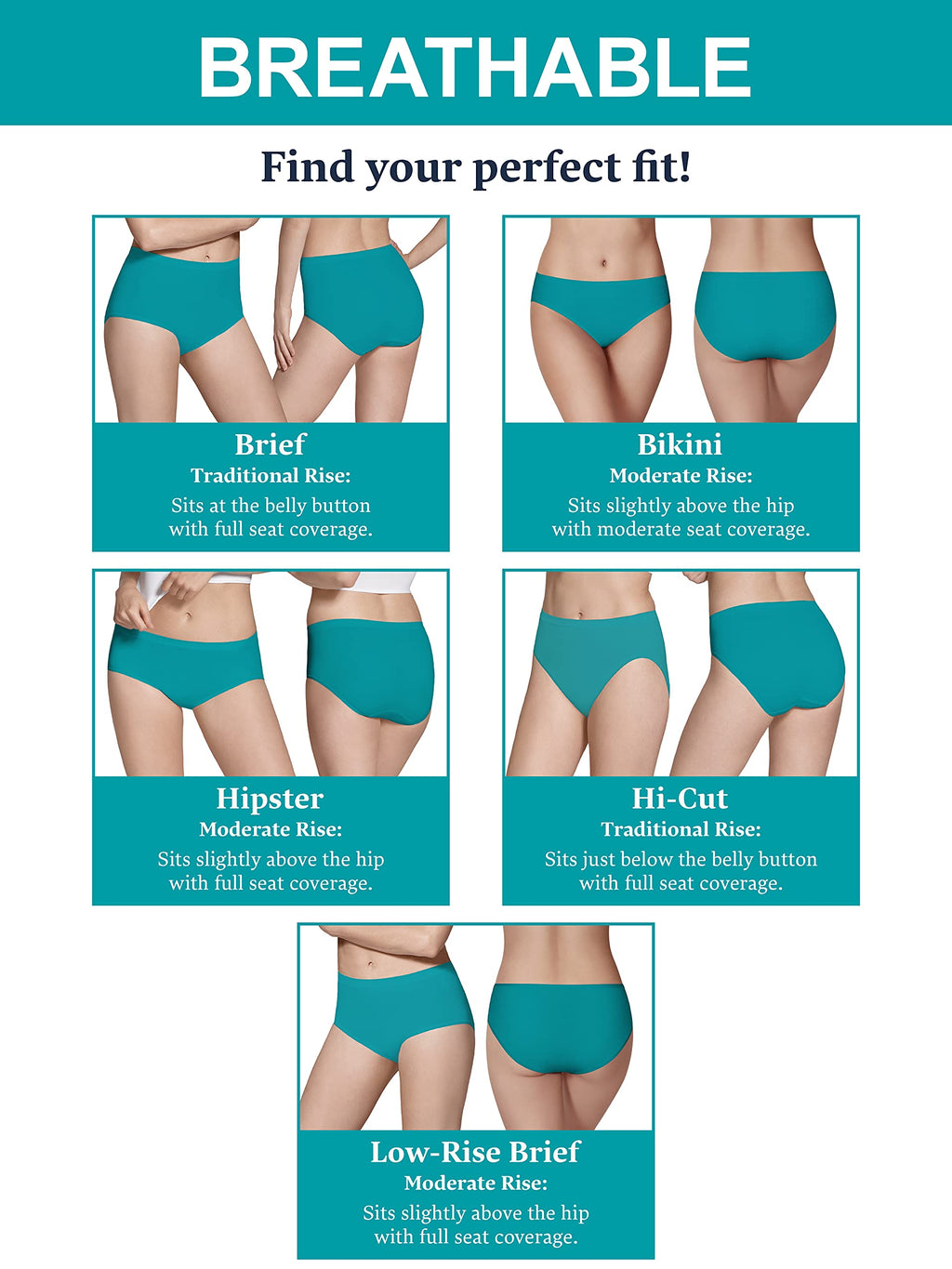 Fruit Of The Loom Womens Breathable Underwear, Moisture Wicking Keeps You Cool & Comfortable, Available Plus Size Bikini Style, Micro Mesh - Bikini - 6 Pack - Colors May Vary, 7 US