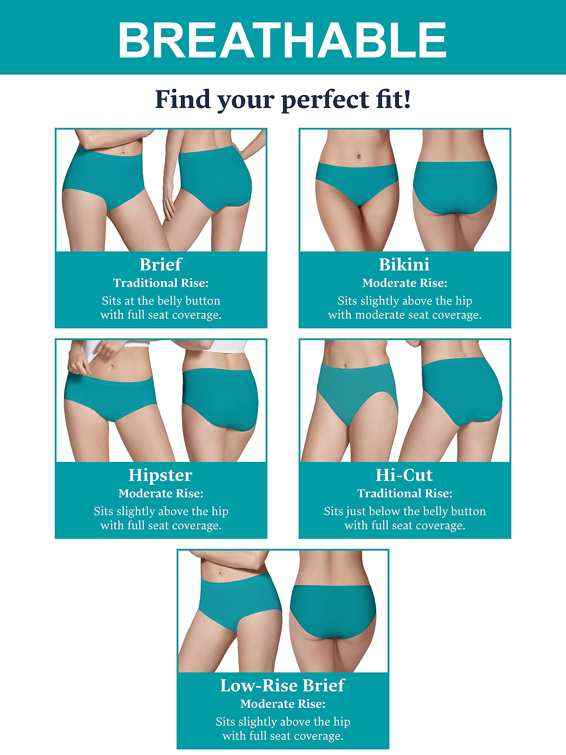 Fruit Of The Loom Womens Breathable Underwear, Moisture Wicking Keeps You Cool & Comfortable, Available Plus Size Bikini Style, Micro Mesh - Bikini - 6 Pack - Colors May Vary, 7 US
