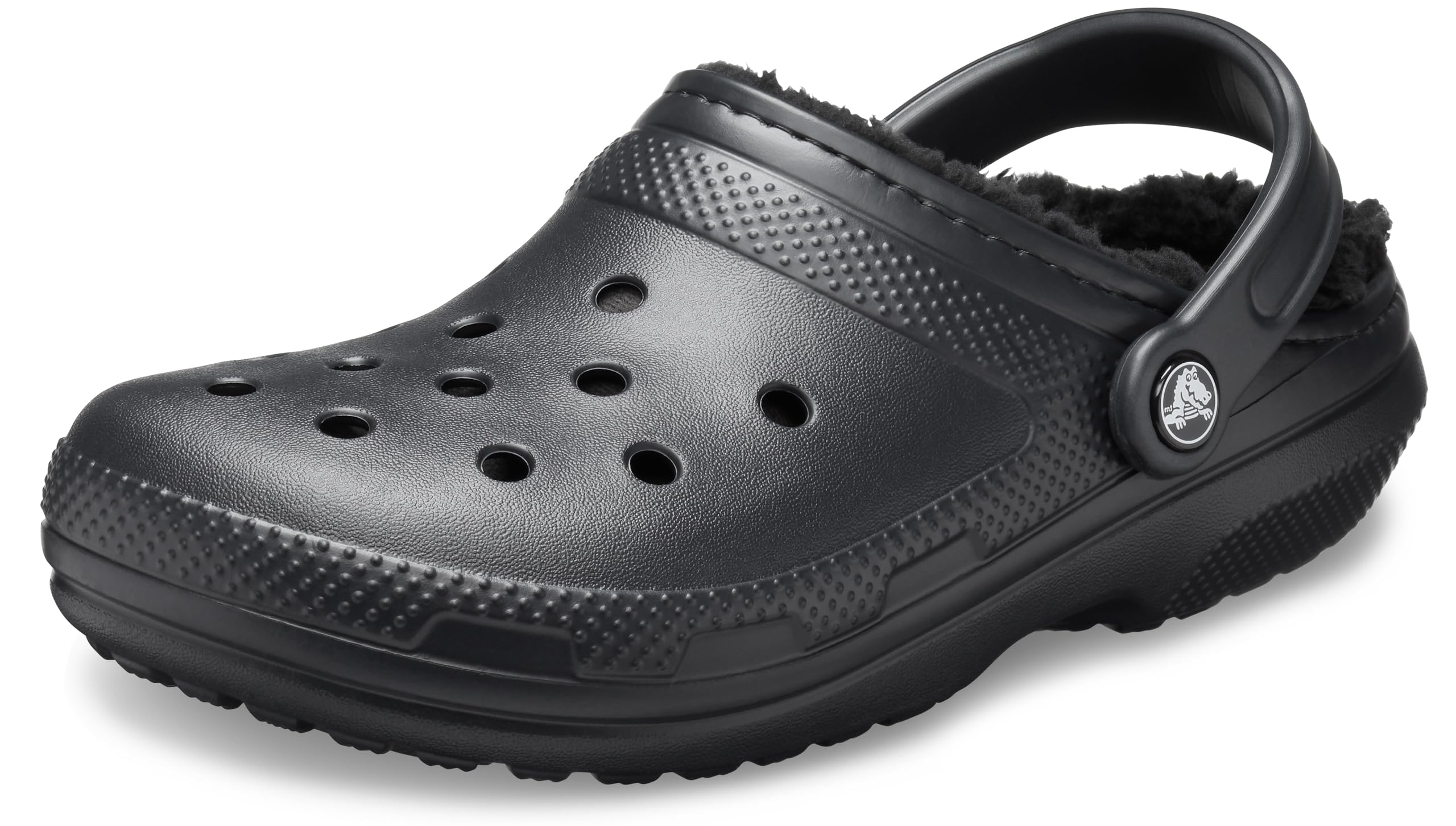 Crocs Unisex Adult Men's and Women's Classic Lined | Fuzzy Slippers Clog, Black/Black, 9 Women 7 Men US