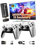 2026 Upgraded Retro Gaming Console, 20,000+ Retro Game Stick, 23 Emulators, 4K HD HDMI TV Game Stick, Built-in Classic Video Games, Plug & Play Game Console for TV 2 Wireless Controllers (Black)