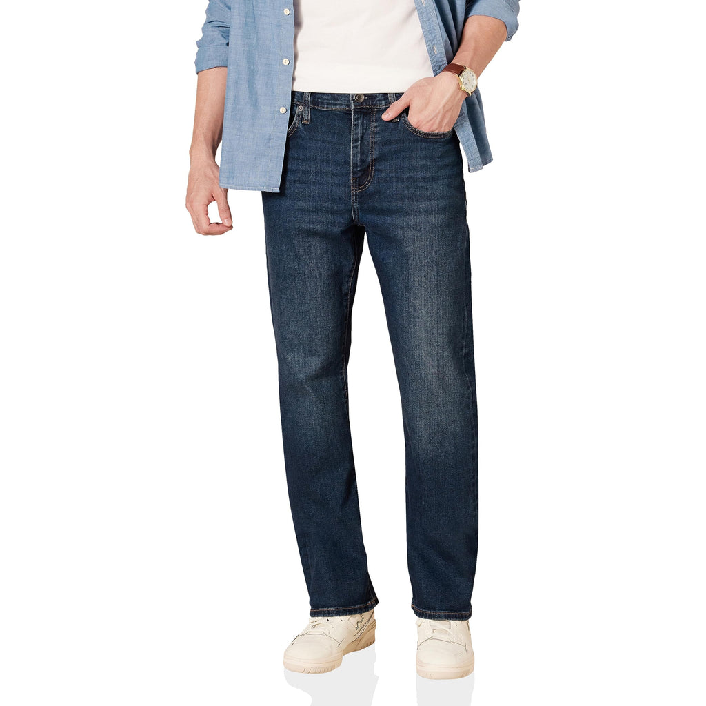 Amazon Essentials Men's Straight-Fit Stretch Jean - Discontinued Colors, Dark Wash, 34W x 29L