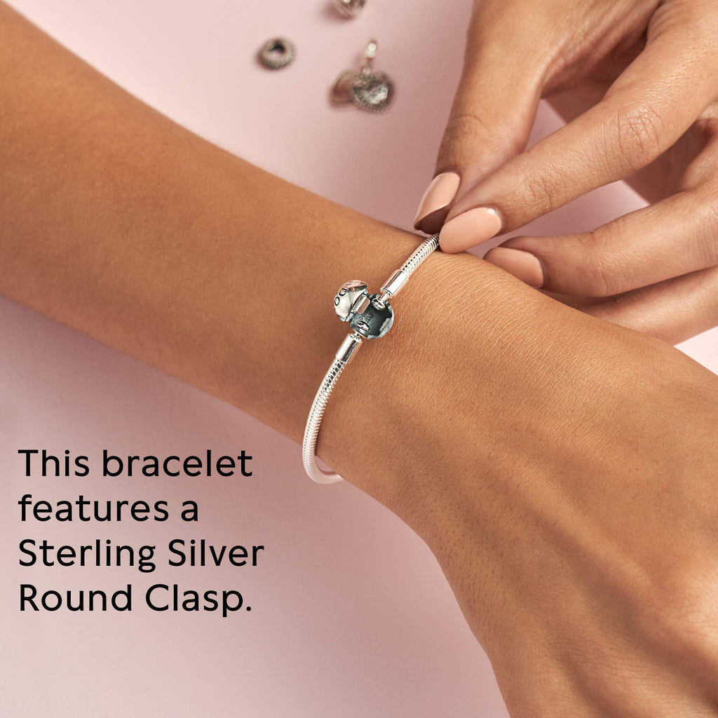 Pandora Jewelry Smooth Moments Snake Chain Charm Sterling Silver Bracelet, 6.3"