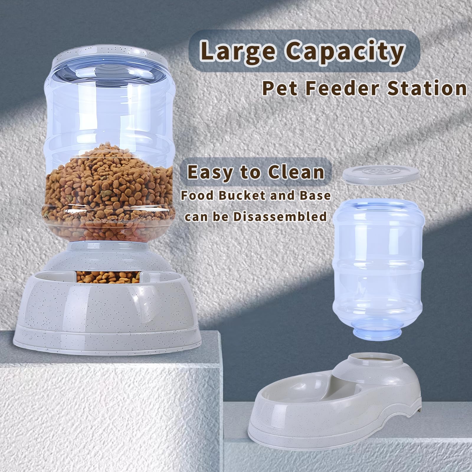 Automatic Dog Feeders,3 Gallon Capacity Gravity Food Dispenser for Large Dogs,Automatic Dog Feeder Large Breed, Pet Feeder Station Food Dispenser