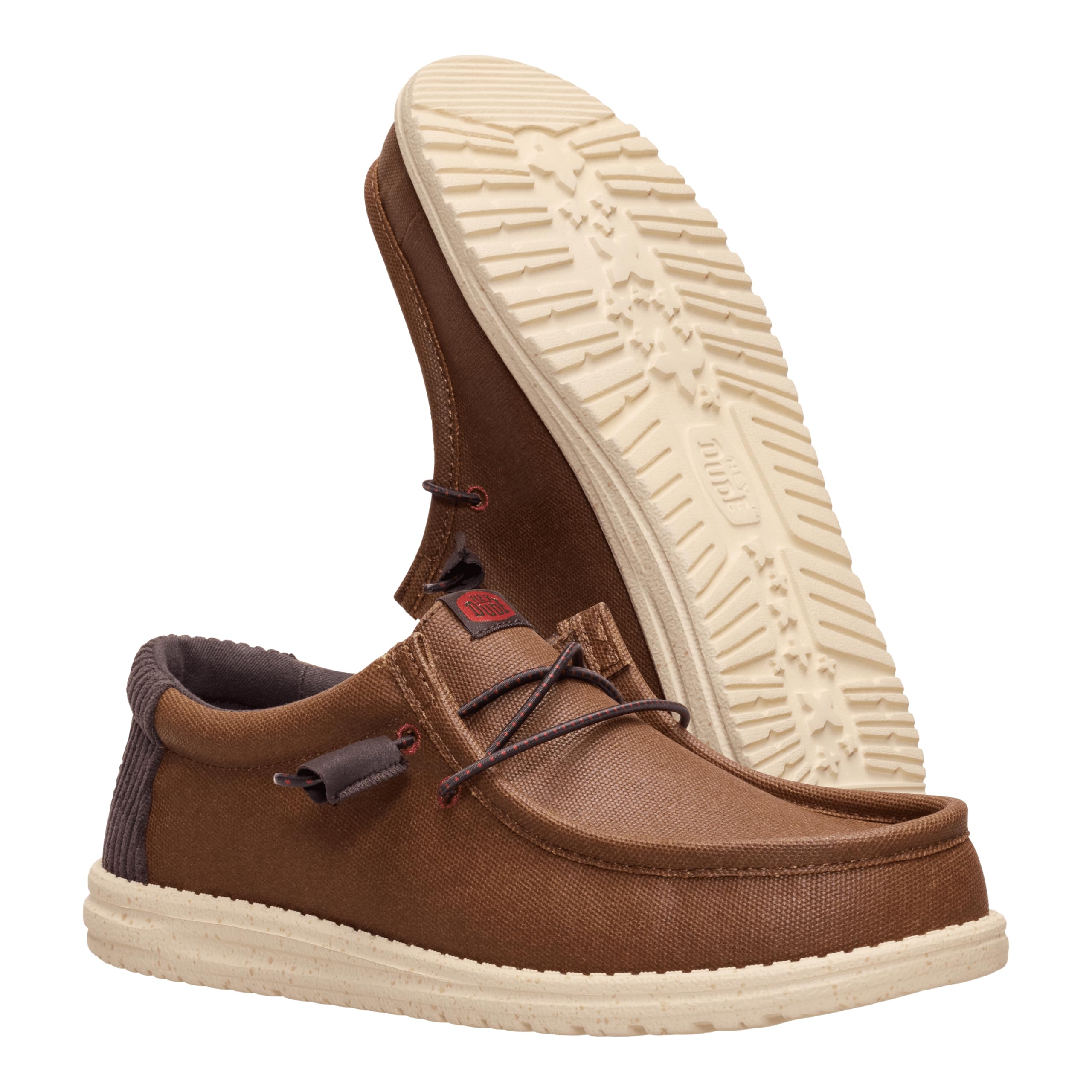 HEYDUDE Wally Waxed Casual Brown Size 11, Men’s Shoes, Slip-on Loafers, Comfortable & Light-Weight