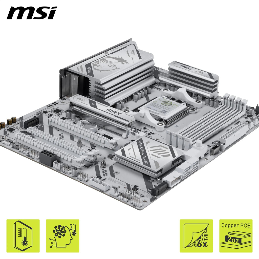 MSI MAG B850 Gaming Plus MAX WiFi Motherboard, ATX - Supports AMD Ryzen 9000/8000 / 7000 Processors, AM5, DDR5 Memory Boost (up to 8200+ MT/s OC), PCIe 5.0 x16, M.2 Gen5, Wi-Fi 7, 5G LAN
