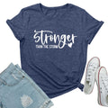 BLACKMYTH Women Cute Graphic Stronger Tee Shirts Heather Navy Medium