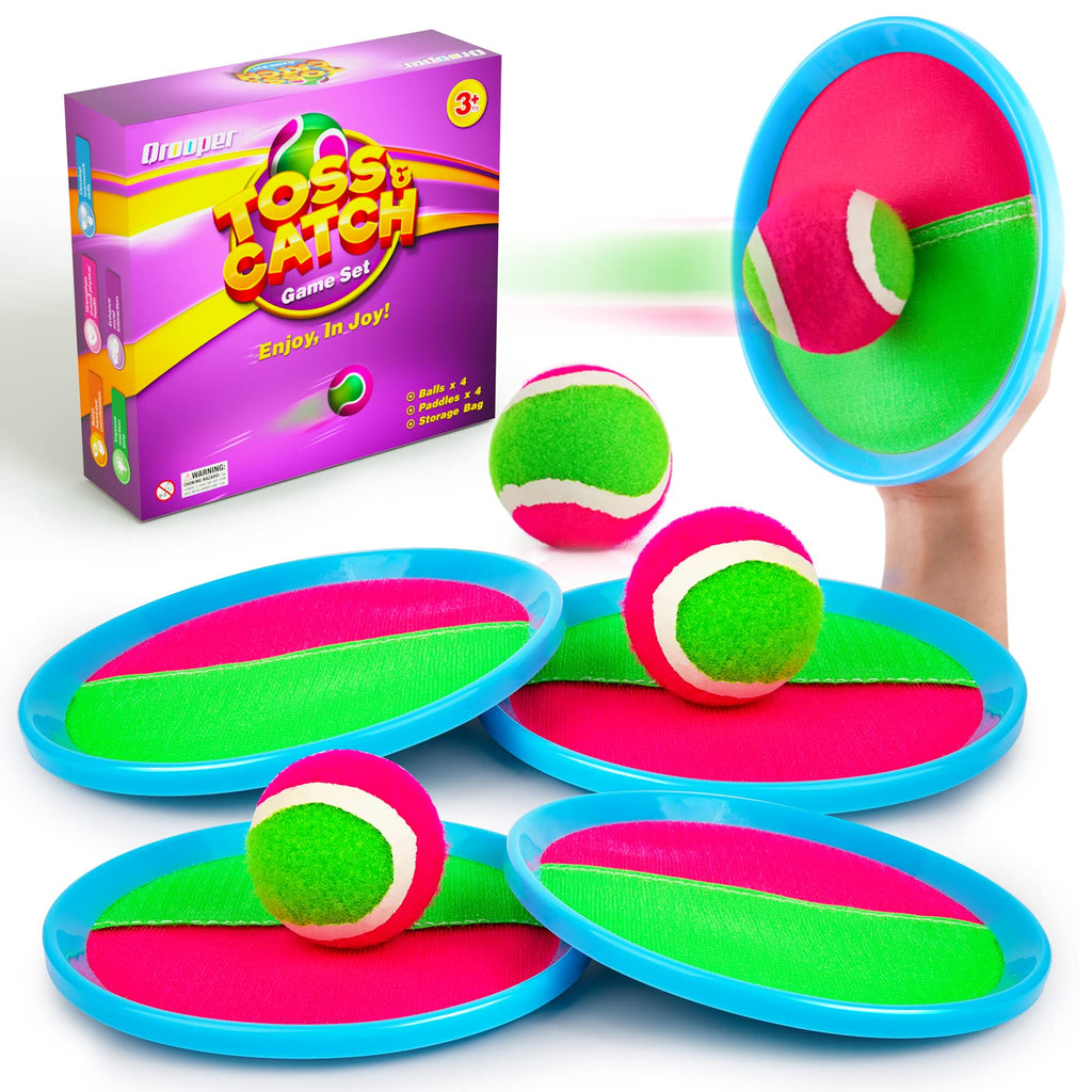 Qrooper Kids Toys Toss and Catch Game Set Valentines Day Gifts for Kids Toddler, Toys for 3 4 5 6 7 8 Year Old Boys Girls Birthday Gift, Yard Outdoor Games for Kid Ages 4-8 8-12 Beach Pool