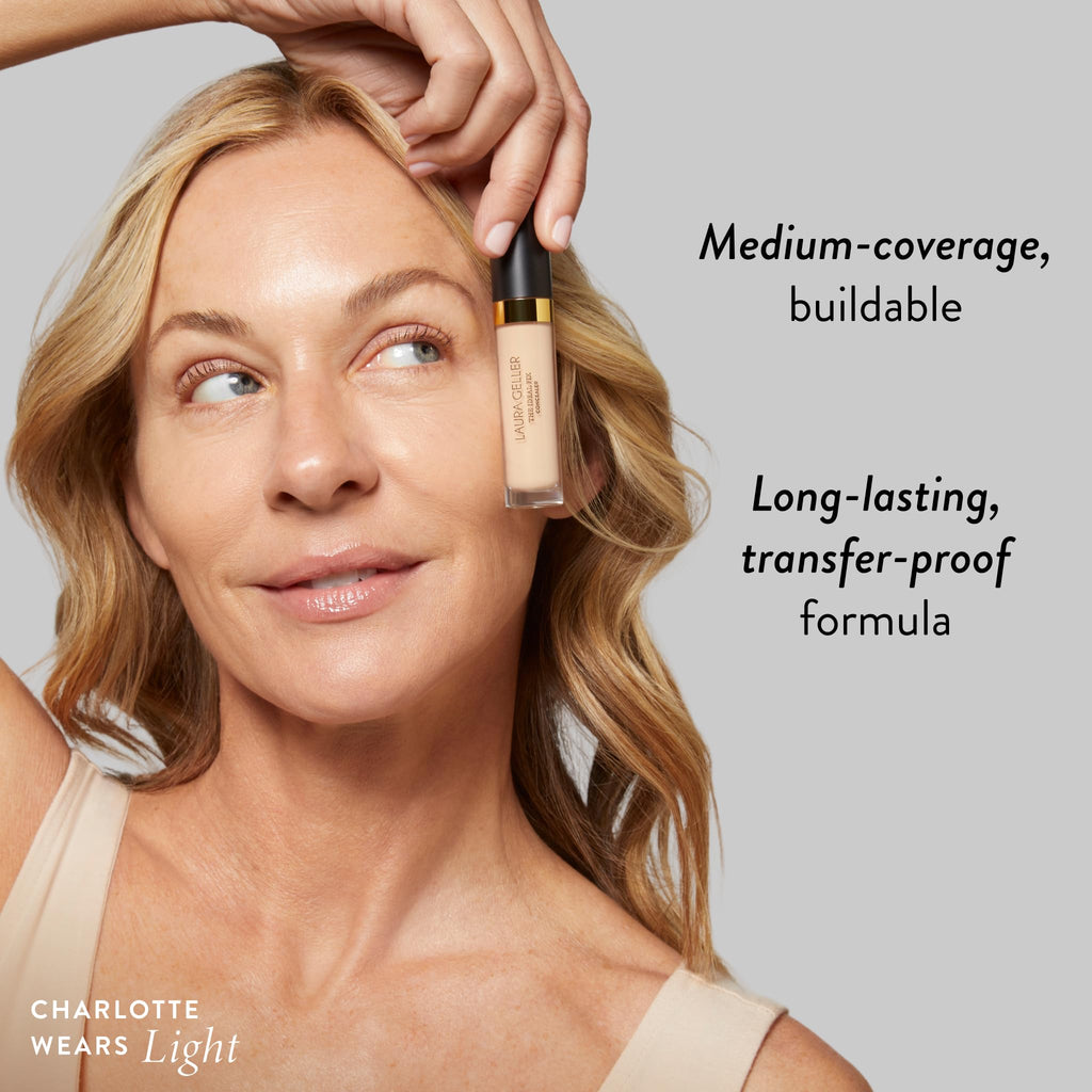 LAURA GELLER NEW YORK The Ideal Fix Concealer - Porcelain - Buildable Medium to Full Coverage Liquid Concealer - Covers Under Eye Dark Circles & Blemishes - Long-Lasting