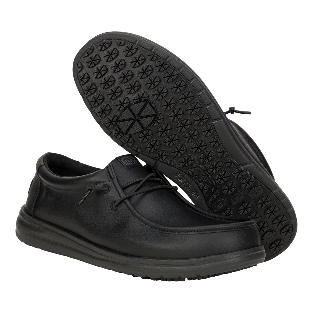 HEYDUDE Wally Work CE Classic Black Size 10, Men’s Shoes, Men's Slip-on Loafers, Comfortable & Light-Weight