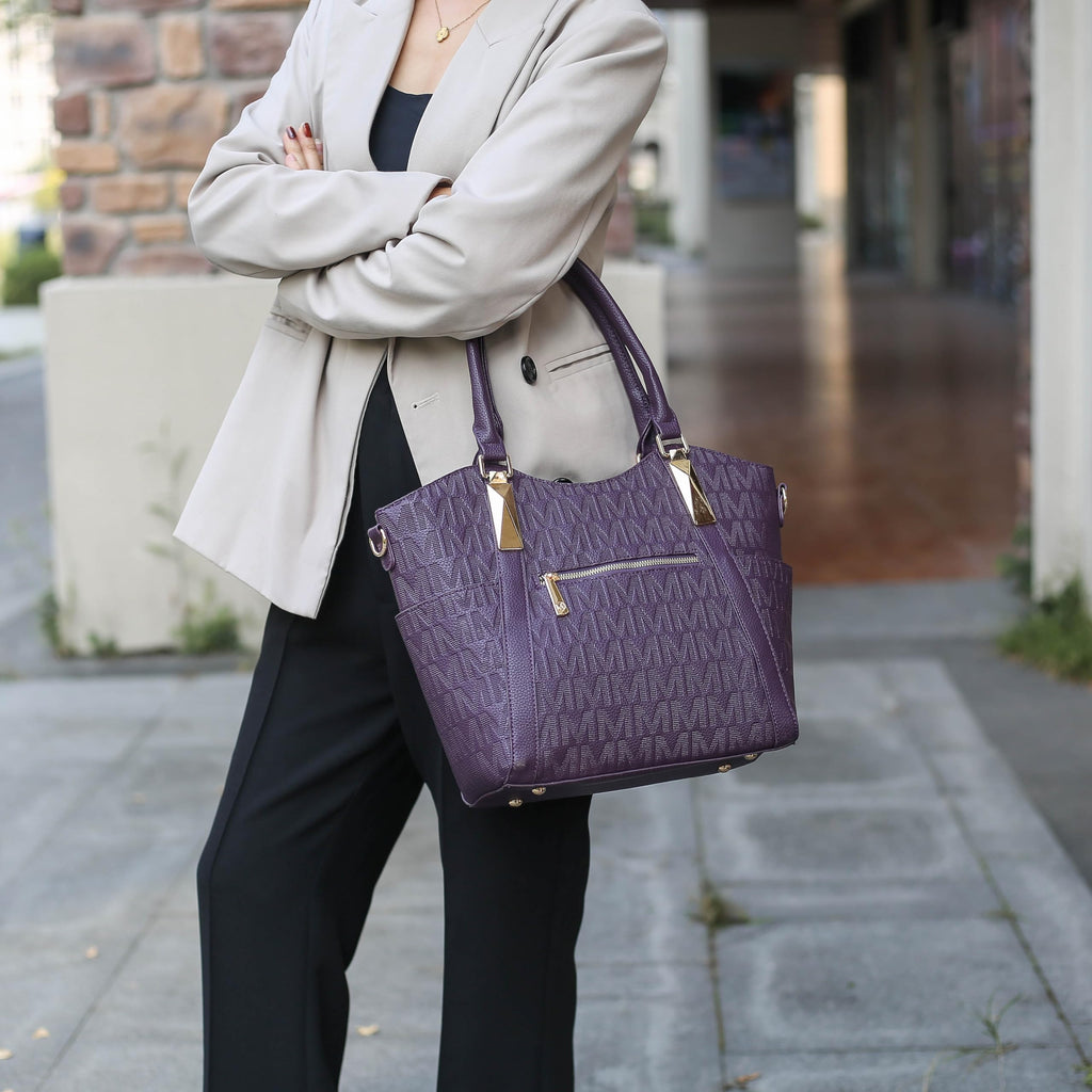 MKF Collection Signature Tote Bag for Women, Handbag Top-Handle Vegan Leather Purse by Mia K