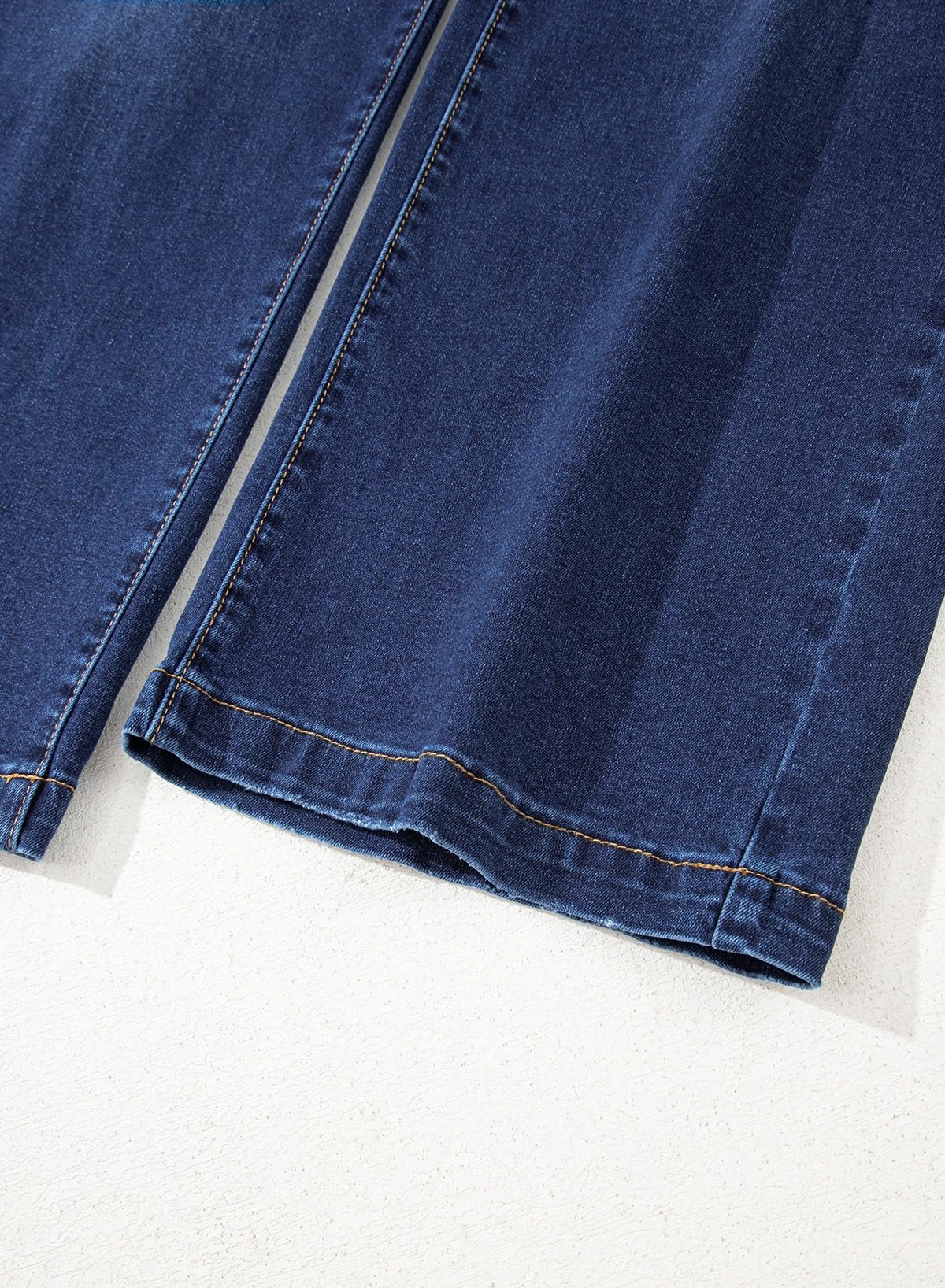 Sidefeel Women's Wide Leg Jeans High Waisted Straight Leg Stretchy Trendy Loose Zimbaplatinum Ankle Denim Pants Dark Blue Size 18