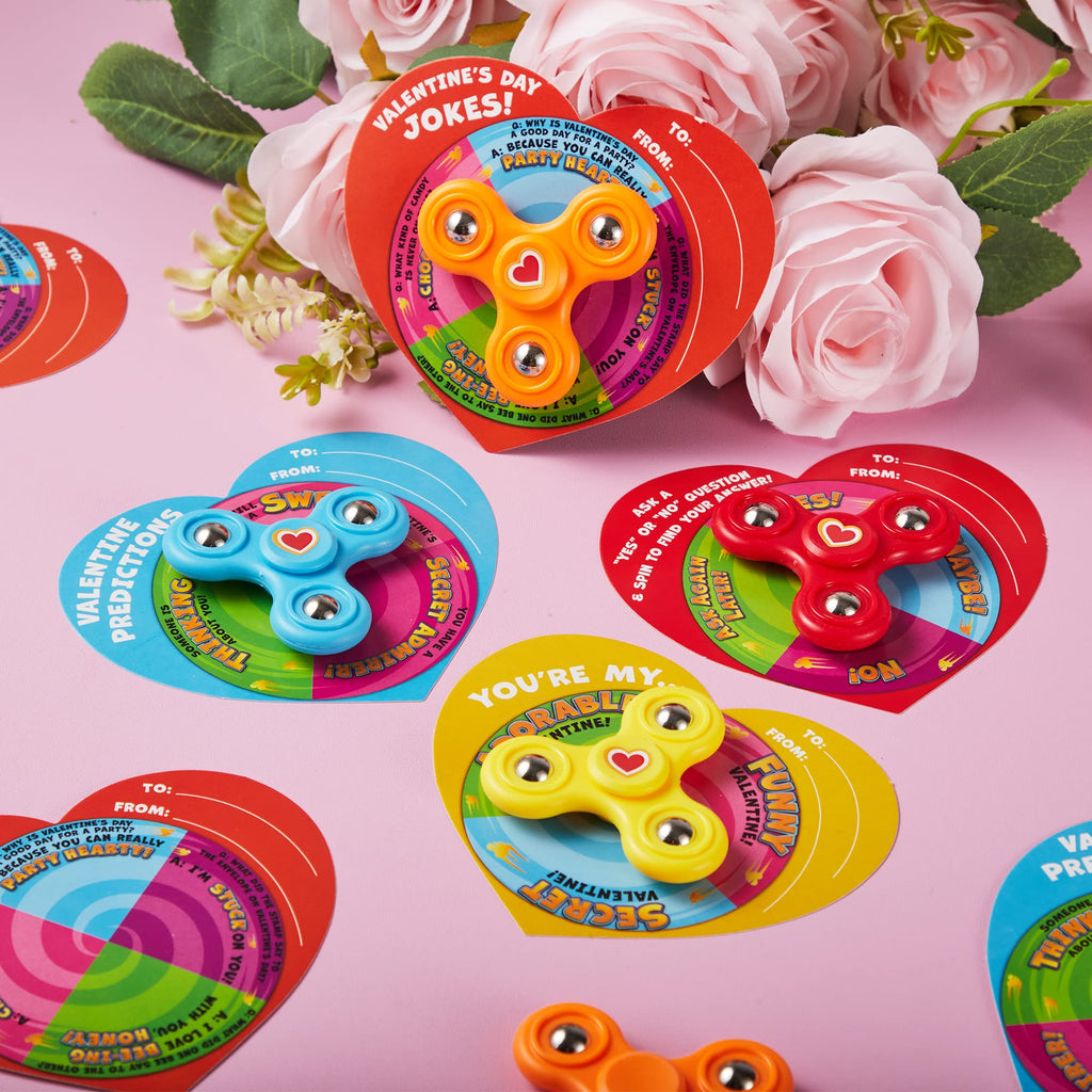 JOYIN 28 PCSFidget Spinner with Gifts Cards, Stress Relief Hand Finger Spinner Fidget Toy for Kids Party Favors for Classroom Exchange Toy, School Classroom Prizes Exchange Gift