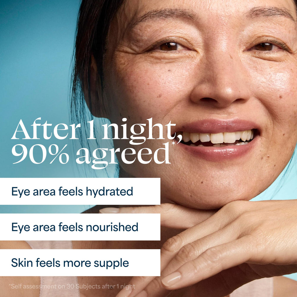 TULA Skin Care Eye Recharge + Replenish - Pro-Ferm Overnight Eye Cream with Retinal, Protects & Intensely Hydrates, Minimizes the look of Fine Lines & Wrinkles, 0.5 Fl. oz.