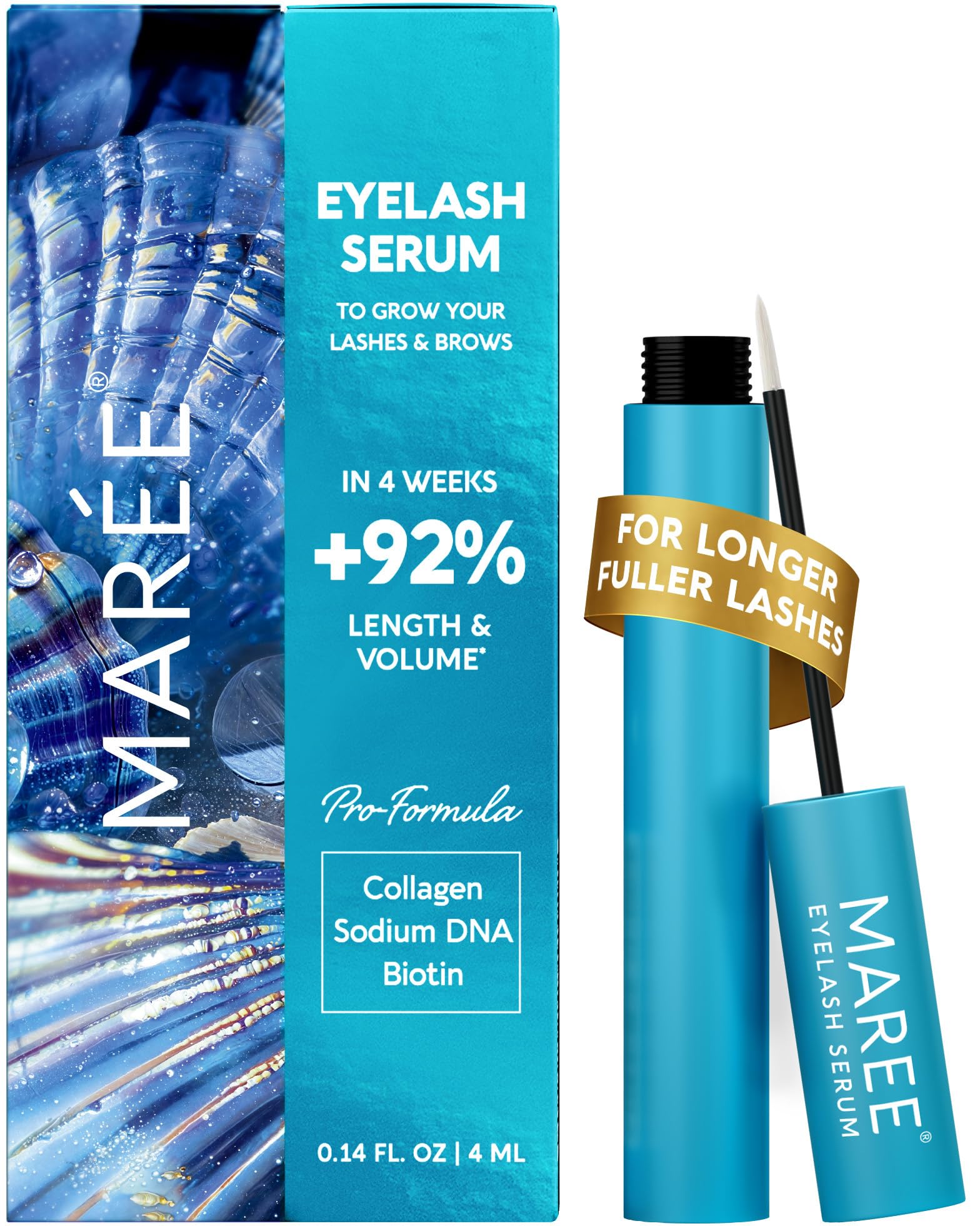 MAREE Eyelash Serum To Grow Lashes & Brows – Eye Lash Serum for Eyelash Growth Without Prostaglandin – Rapid Enhancing Lash Growth Eyebrow Boost Oil – Sérum De Pestañas Suero Para Pestañas Crecimiento
