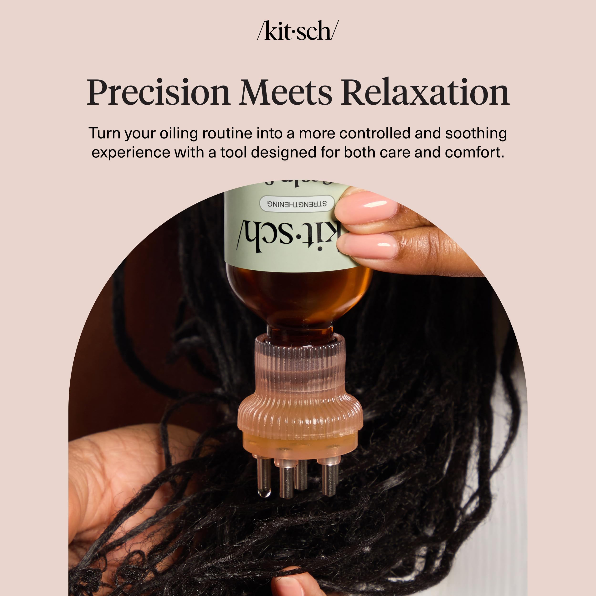 Kitsch Scalp & Hair Oil Applicator – Stainless Steel Bristles Scalp Oil Applicator for Even Distribution, Mess-Free Oiling & Head Massager Scalp – Precision Hair Care Tool for Roots & All Hair Types
