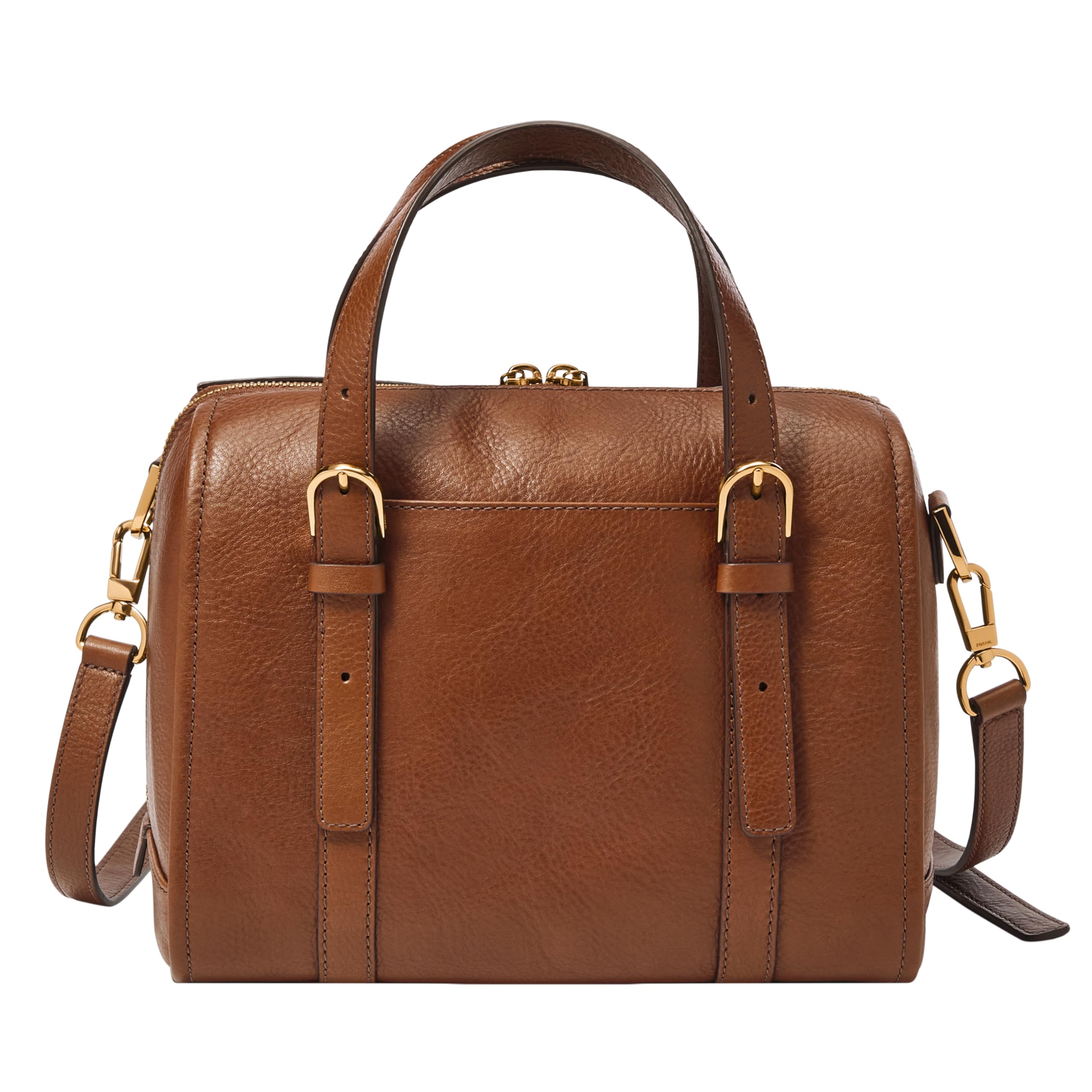 Fossil Women's Carlie Leather Satchel Purse Handbag, Satchel Purse for Women, Brown